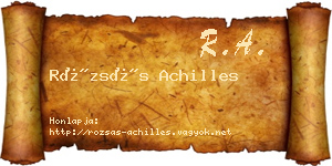 Rózsás Achilles névjegykártya